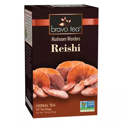 Bravo Herbal Tea Mushroom Wonders Reishi HEALTHY IMMUNE Function 20 Bags Non-GMO • $7.99