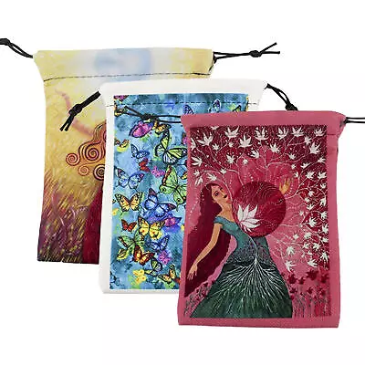 Tarot Card Bag Drawstring Velvet Storage Bag For Dices Crystal Jewelry 13x18cm • $8.36