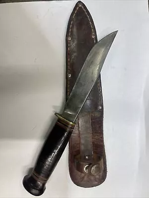 Vintage 1930's Marblr’s Gladstone Mich Usa  Hunting Knife W/ Sheath “the Outlaw” • $149.99