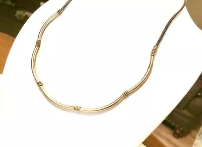 So Zen Leather Gold Filled Tube Bead Brass Necklace 20” • $12