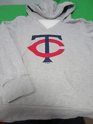 New Minnesota Twins Mlb Baseball Womens V Neck Hooded Sweatshirt Gray 2x Xxl • $24.29