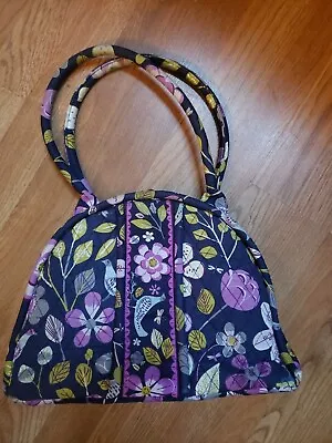 Vera Bradley Floral Nightingale Eloise Dome Bag Purse Purple Bird Bowler. • $20