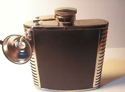 Liquor Flask With Funnel - Stylish Stainless Steel - 6 Oz Capacity - New Item • $12.85