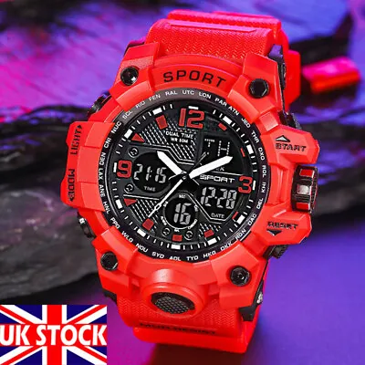 SMAEL Mens Waterproof Military Analog Quartz Digital Wrist Watches Sport UK • £5.98