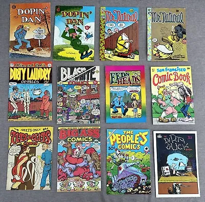 Lot Of 12 Vintage Underground Comics Mr. Natural Dopie Dan Dirty Laundry MORE • $245