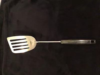 Vtg Ecko Large Slotted Angled Spatula Chromium Plated Plastic Black Handle 14” • $32