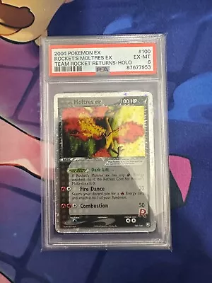 Pokemon Rocket's Moltres Ex 100/109 Team Rocket Returns PSA 6 • $249.99