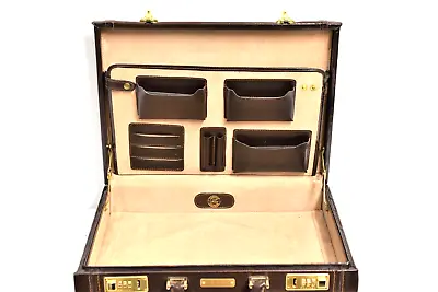 MINTY MCM Franzen Sougen Brown West Germany Briefcase TOP GRAIN LEATHER -7.2 • $74.95