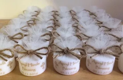 £9 • Buy Personalised Candle Vintage Tealight Favours Christening Baptism (Set Of 10)