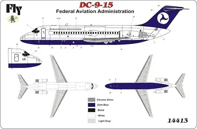 New! FLY 14413 Douglas DC9-15 (FAA) - 1:144 Scale Model Kit • $29.90