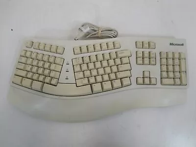 Zs3a5 Used Microsoft Natural Ergonomic Keyboard 59758 Ps/2 White • $29.99