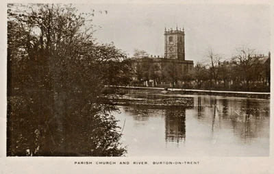 £6.85 • Buy Burton-On-Trent Postcard 1914 Real Photo St Modwen's Church River  Staffordshire