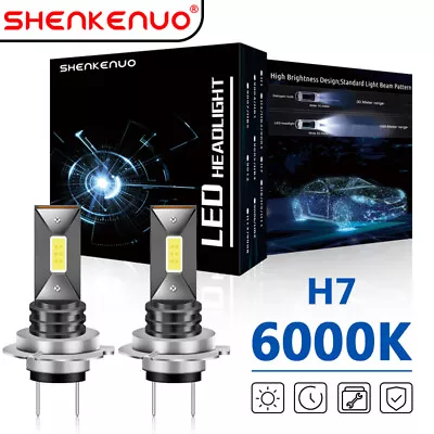 H7 FANLESS LED Bulb HID White Hi/Lo Beam Motorcycle Headlight Super Bright • $20.39