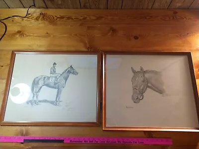 Allen Brewer Jr. Signed Man O' War & Nashua. Horse Equine Artist Prints. Rare!! • $1000