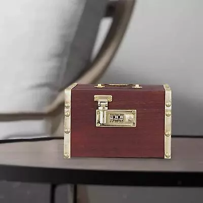 £11.32 • Buy Wooden Piggy Bank Password Lock Adult Storage Box For Cash Coins Kids Gifts