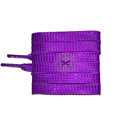 Mr Lacy Flatties - Purple And Chrome Shoelaces (130cm Length | 10mm Width) • £4.99