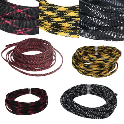 PET Braided Cable Sleeving Expandable Sheathing For Auto Electrics Wire Harnes • £2.25