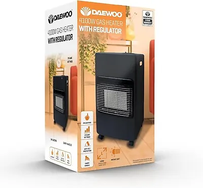 Daewoo 4.1kw Calor Gas Portable Cabinet Heater Fire Butane With Regulator & Hose • £74.95