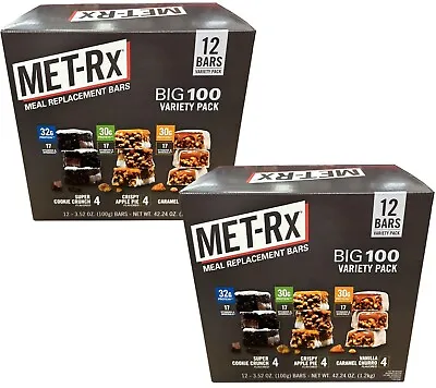 2 Packs Met-RX Variety 12 Bars - 3.52 Oz Net Wt 42.24 Big 100 • $72