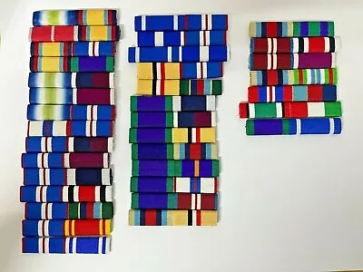 £5 • Buy British Campaigns, Jubilee,  Ls & Gc, Nato, Gulf Medal, Sew On Ribbon Bar New