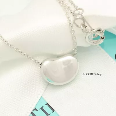 Tiffany & Co. Elsa Peretti 11mm Bean Necklace Pendant 17.1  Silver 925 W/Pouch • $135