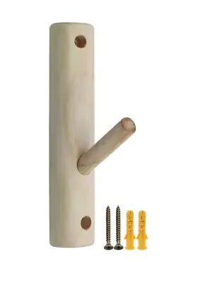 1x Solid Wooden Wall Mounted Hook Peg Coat Hanger Pegs Rack Hooks Robe Hook UK • £3.99