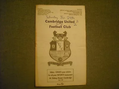 Cambridge United  V  Cambridge City  (slpd)  29-1-66 • £4.49