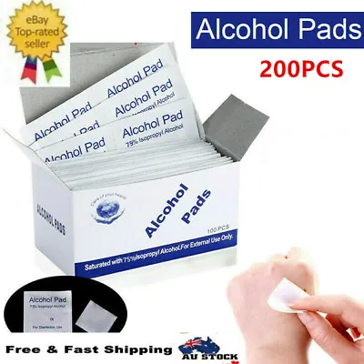 AU 200 X Alcohol Pad Wipes Swabs 75% Isopropyl Skin Swab Prep Pads General USE • $13.50