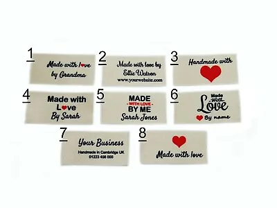 Personalised Custom Sew In Handmade Craft Labels Tags Clothing Fabric In Cream • £7.99