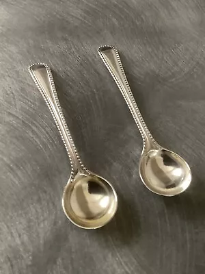 Superb Pair Solid Silver Victorian Salt Spoons George Adams London 1882 • £24