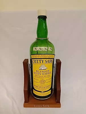 Vintage Large One Gallon Empty Cutty Sark Bottle With Wooden Display Swing  • $40