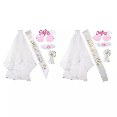 Bride To Be Glasses Bachelorette Party Veil Bride To Be Sash For Bridal Shower • $19.48
