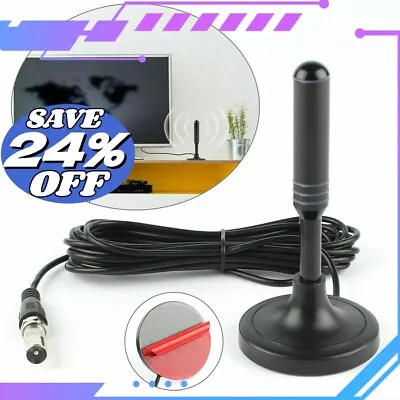 UK Best Portable TV Magnetic HD Freeview Aerial DAB/FM Indoor Outdoor Ariel • £6.71