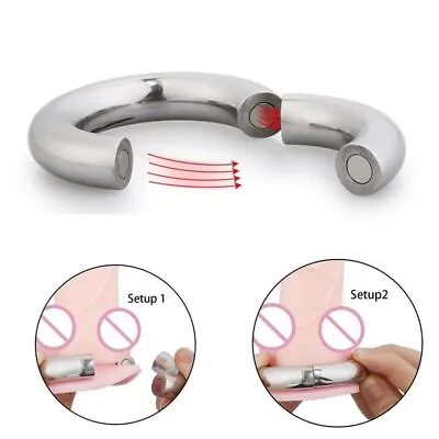 Stainless Steel Heavy Duty Male Magnetic Ball Scrotum Stretcher Lock Ring Delay • $12.87