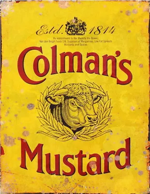 Colmans Mustard Advertising Kitchen Workshop Vintage Garage Shed Metal Tin SIGN • £3.99