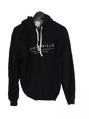 Jack Wills Women's Hoodie S Black Graphic Cotton With Polyester Pullover • £10.40