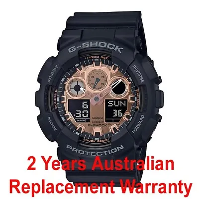 CASIO G-SHOCK WATCH GA-100MMC-1A BLACK X ROSE GOLD GA100MMC-1ADR 2-YEAR WARRANTY • $154.99