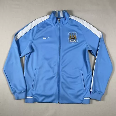 Nike Manchester City Track Jacket Men’s Large Blue Full Zip Athletic 2014-2015 • $33.25