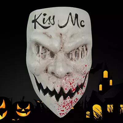 Halloween The Purge Plastic Mask Kiss Me Horror Face Masks Cosplay Costume Props • $16.14