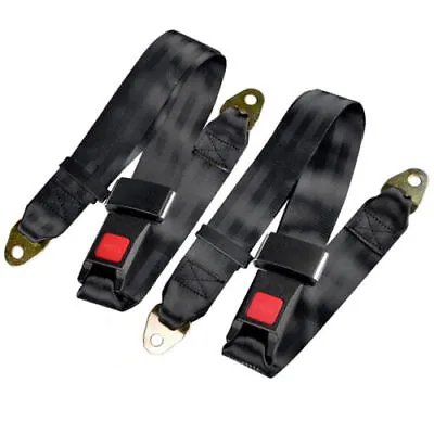 2Pack Universal Truck Car Lap Seat Belts 2 Point Adjustable Single Seat Lap • $11.90