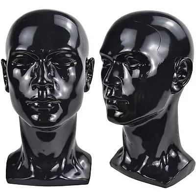 Ba Sha PVC Mannequin Head Black Male Manikin Dummy Stand Model Display Hat Scarf • $39.55