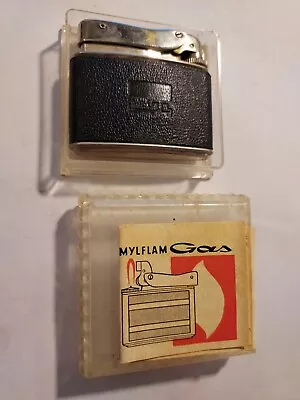 Vintage Mylflam Lighter W/ Black Leather Cover Instruction Insert And Case • $25