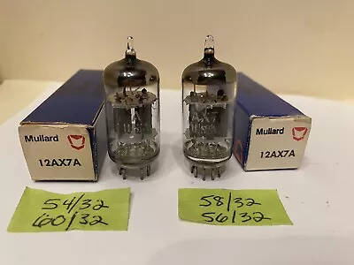 $110 • Buy Lot Of 2 - Mullard - 12ax7a - Vacuum Tubes - Tested