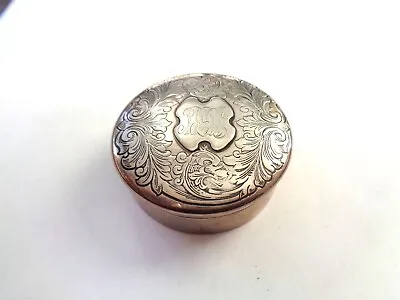 Antique Sterling Silver Box  Marked W/ Monogram Detailed Design 36 Grams • $49.99