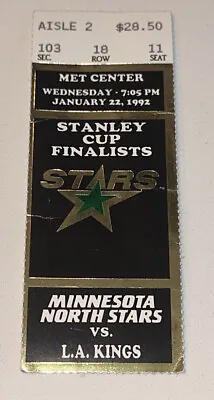 1/22/92 Minnesota North Star Los Angeles Kings NHL Season Ticket Stub Gretzky • $18.74