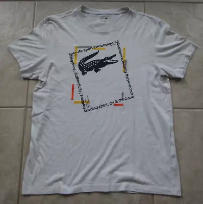 LACOSTE SPORT Big Croc Logo Graphic Ultra Dry Tennis T-Shirt Men's Size L FR 5 • $17.95