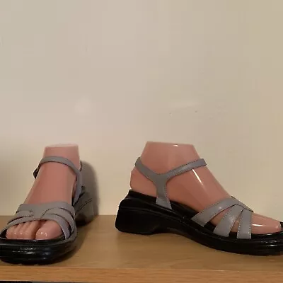 Vintage J Jill Gray Leather Wedge Sandals 6 • $16.66