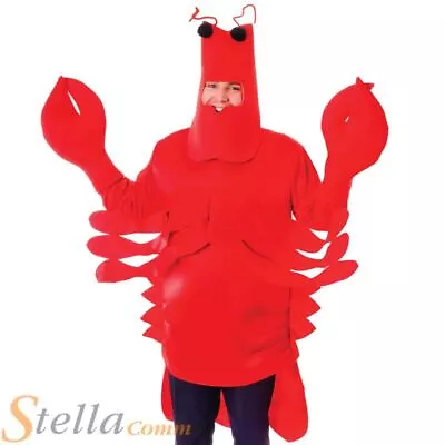 Adult Lobster Costume Mens Ladies Sea Crab Animal Fancy Dress Outfit • £20.99