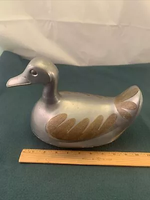 Vtg Large  Metal Cast Pewter Brass Decorative Duck Box Hong Kong • $16.95