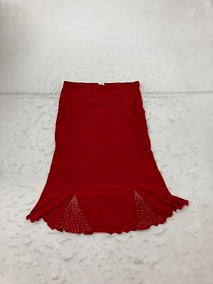 One Fashion Mermaid Skirt Womens L Large Red Rhinestone Elastic Waist Stretch • $3.60